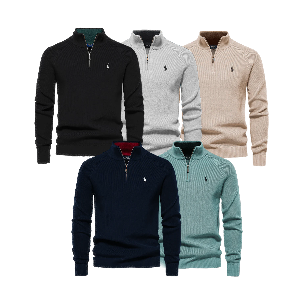 (Clearance) Pack of 5 RL Zip-Up Sweaters